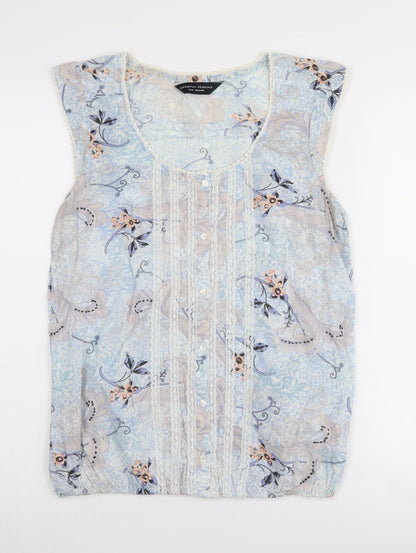 Womens UK Size 12 Dorothy Perkins Blue Basic Blouse