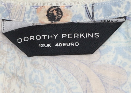 Womens UK Size 12 Dorothy Perkins Blue Basic Blouse