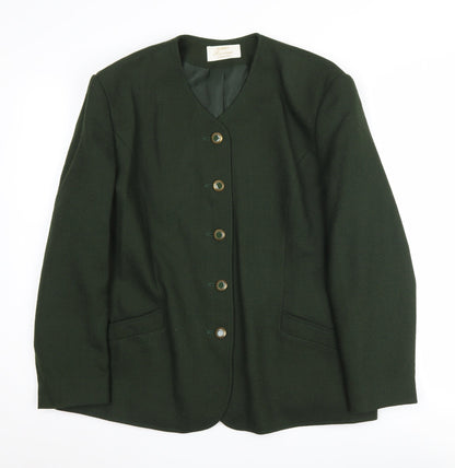 EaSTEX Women's Green Wool Blazer Size 16 Five-Button Classic