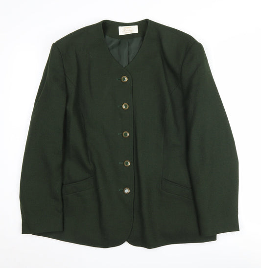 EaSTEX Women's Green Wool Blazer Size 16 Five-Button Classic