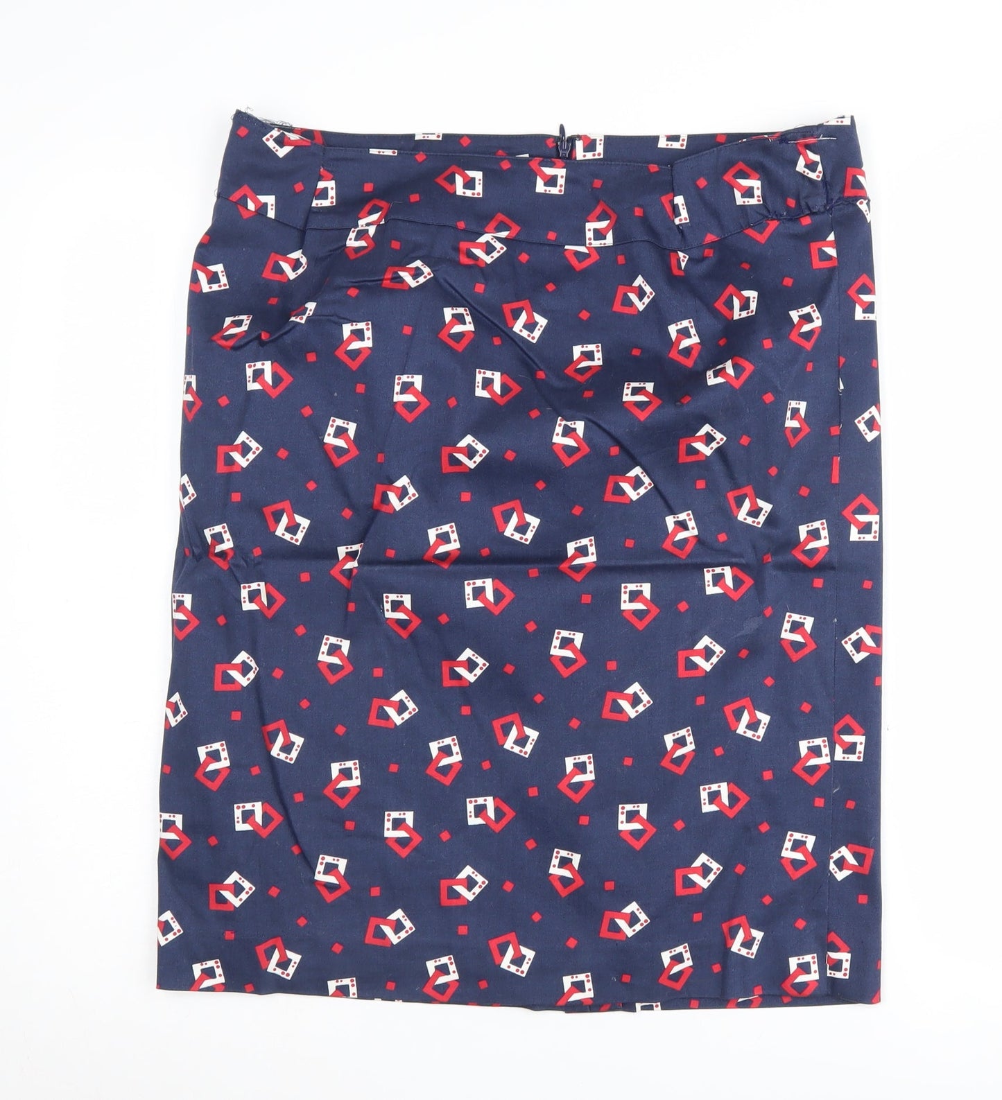 Laura Ashley Women's Blue Geometric Pencil Skirt