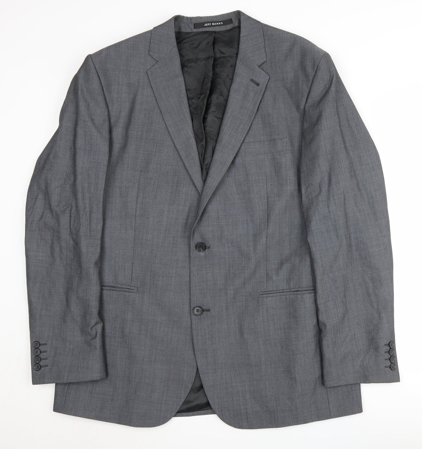 Mens UK Size 44 Jeff Banks Regular Grey Suit Jacket