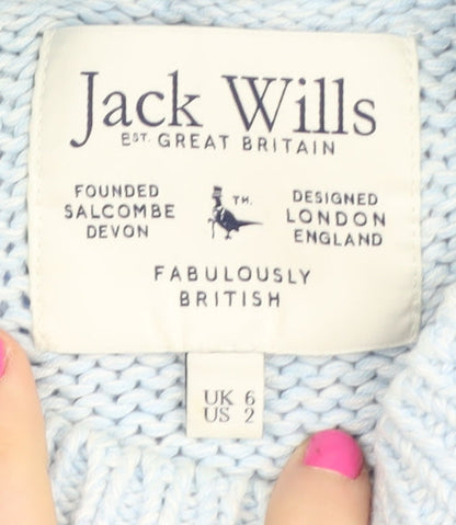 Jack Wills Women's Blue Striped Pullover Jumper, Size 6