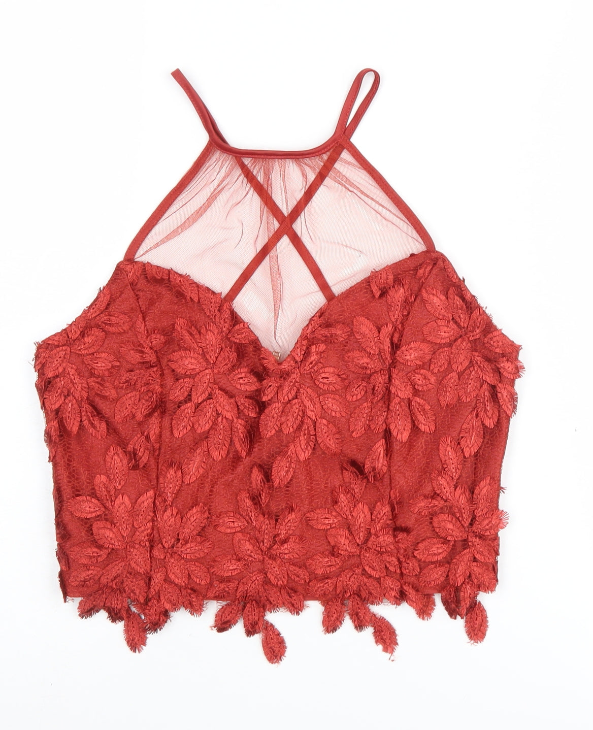 Womens UK Size 10 River Island Red Camisole Blouse