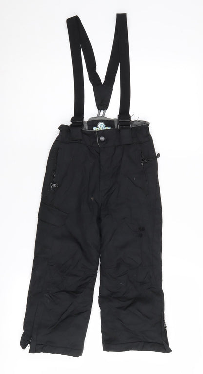 Polochon Boys Black Snow Pants, 4 Years, Winter Activewear