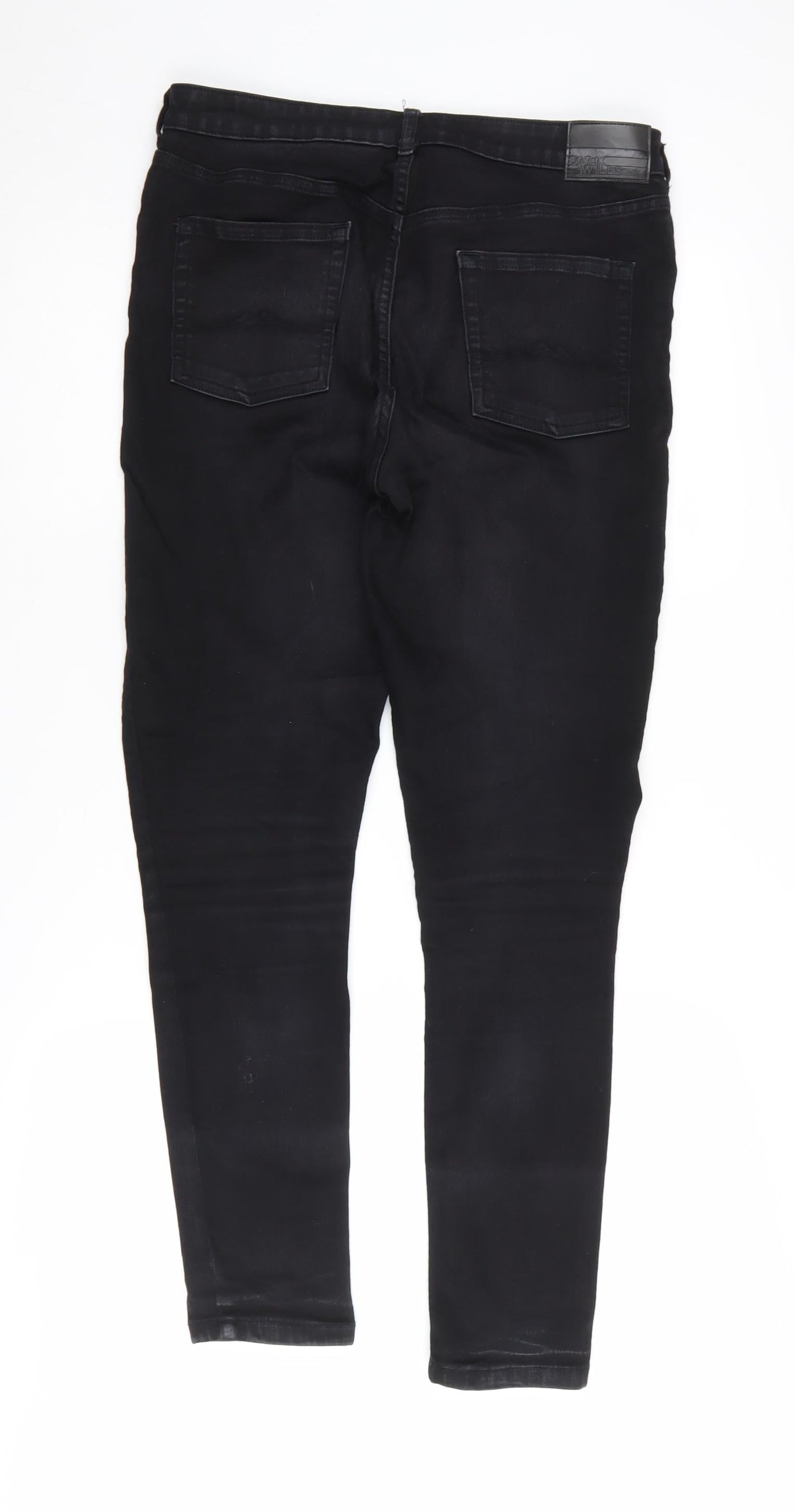 Womens UK Size L Jack Wills Slim Fit Skinny Black Jeans