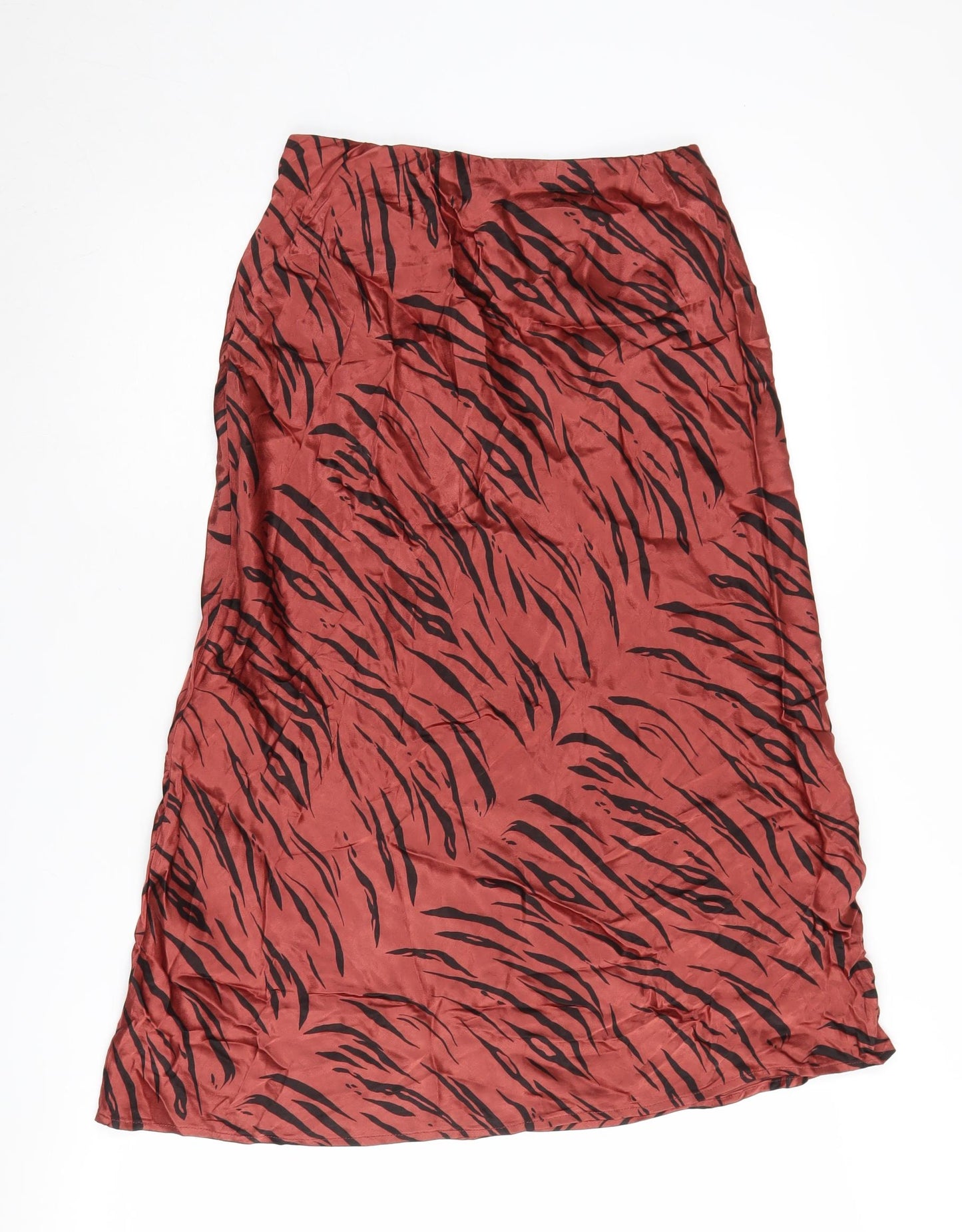 Next Women's Red Animal Print Midi Skirt Size 8