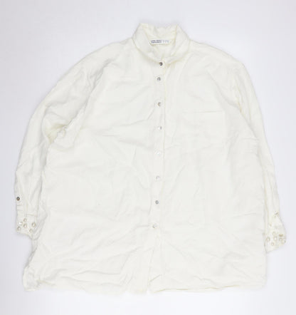 Womens UK Size M Zara White  Button-Up