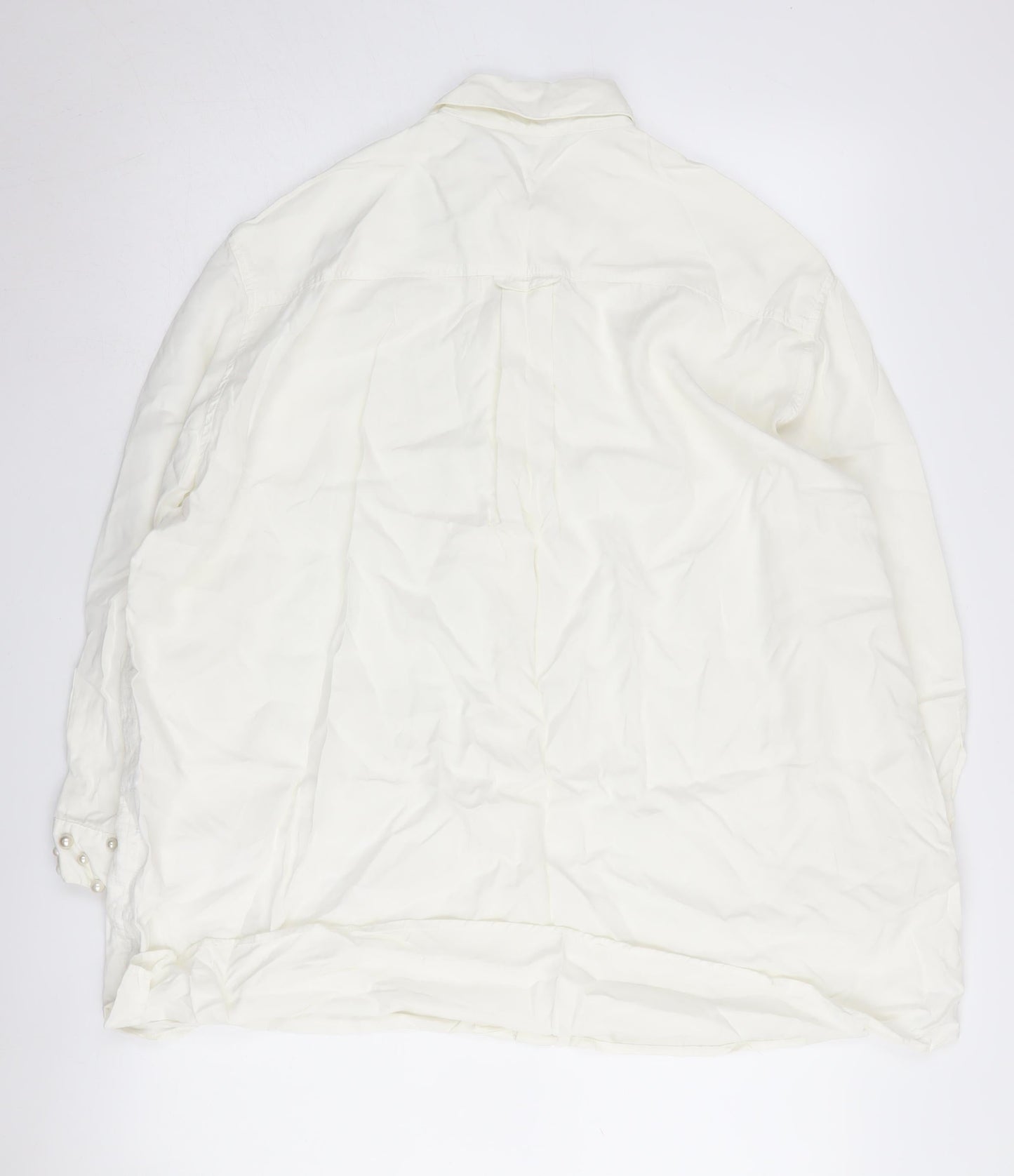 Womens UK Size M Zara White  Button-Up