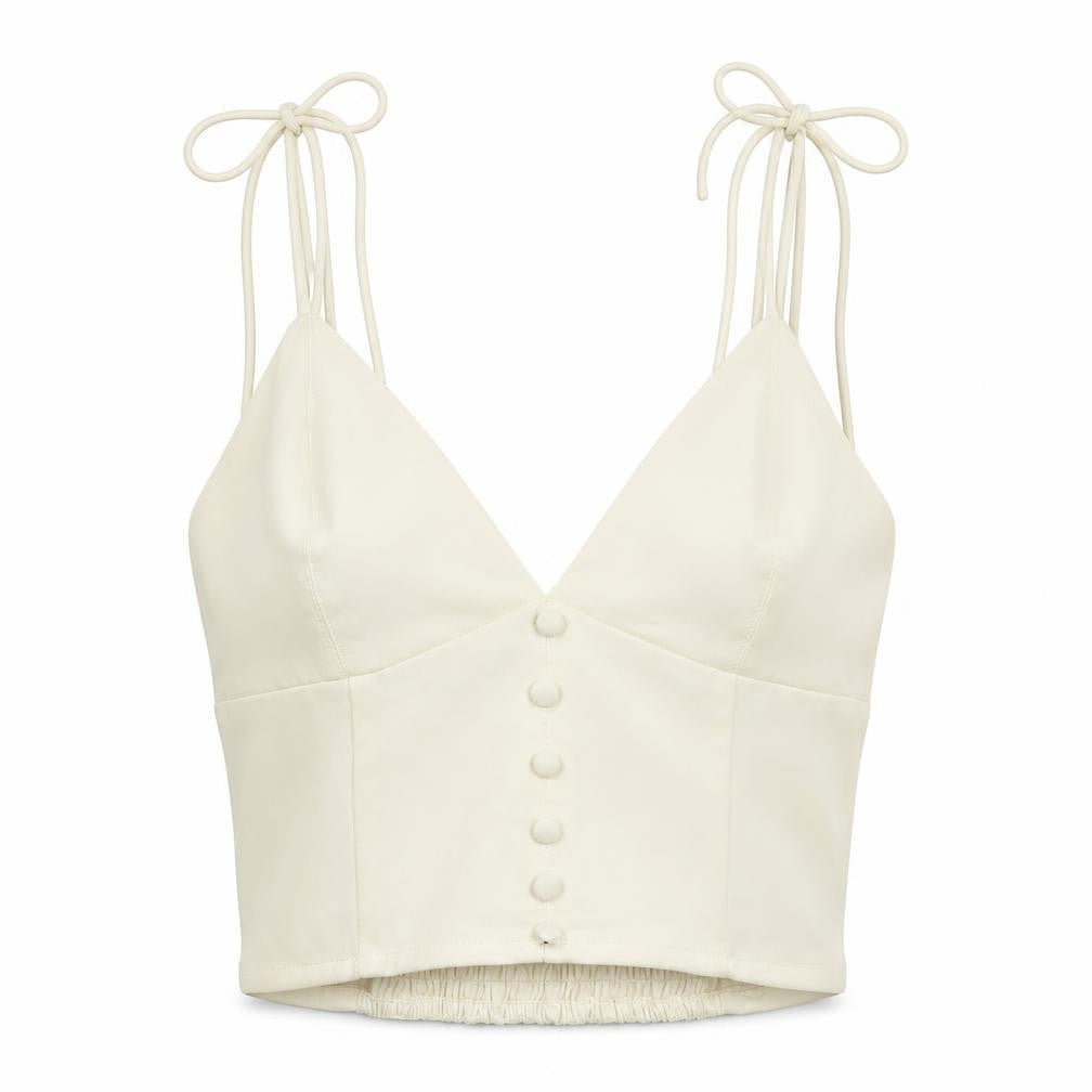 Womens UK Size S Urban Outfitters Ivory Cropped Tank