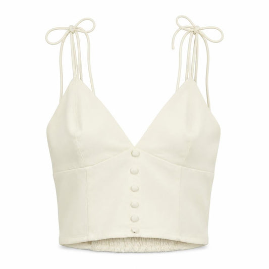 Womens UK Size S Urban Outfitters Ivory Cropped Tank