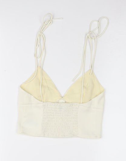 Womens UK Size S Urban Outfitters Ivory Cropped Tank
