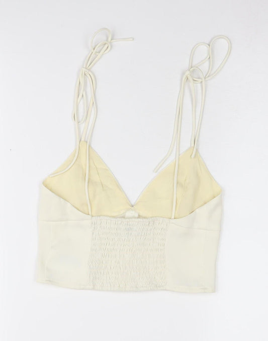 Womens UK Size S Urban Outfitters Ivory Cropped Tank