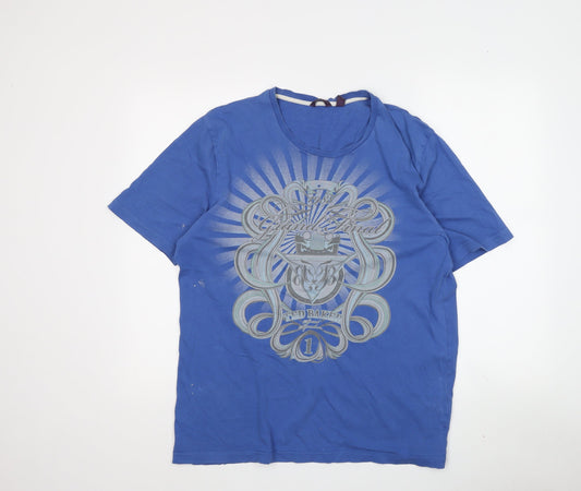 Ted Baker Men's Blue Graphic Print T-Shirt, Size M