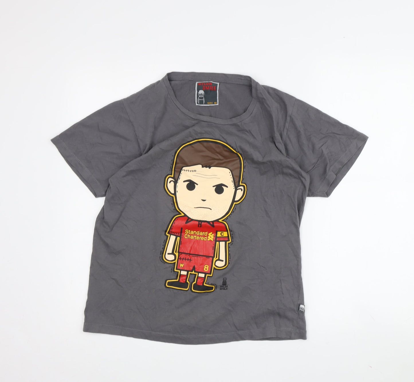 Nylon Smile Boys Grey Graphic T-Shirt Size M Sports Style