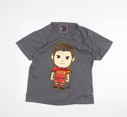 Nylon Smile Boys Grey Graphic T-Shirt Size M Sports Style