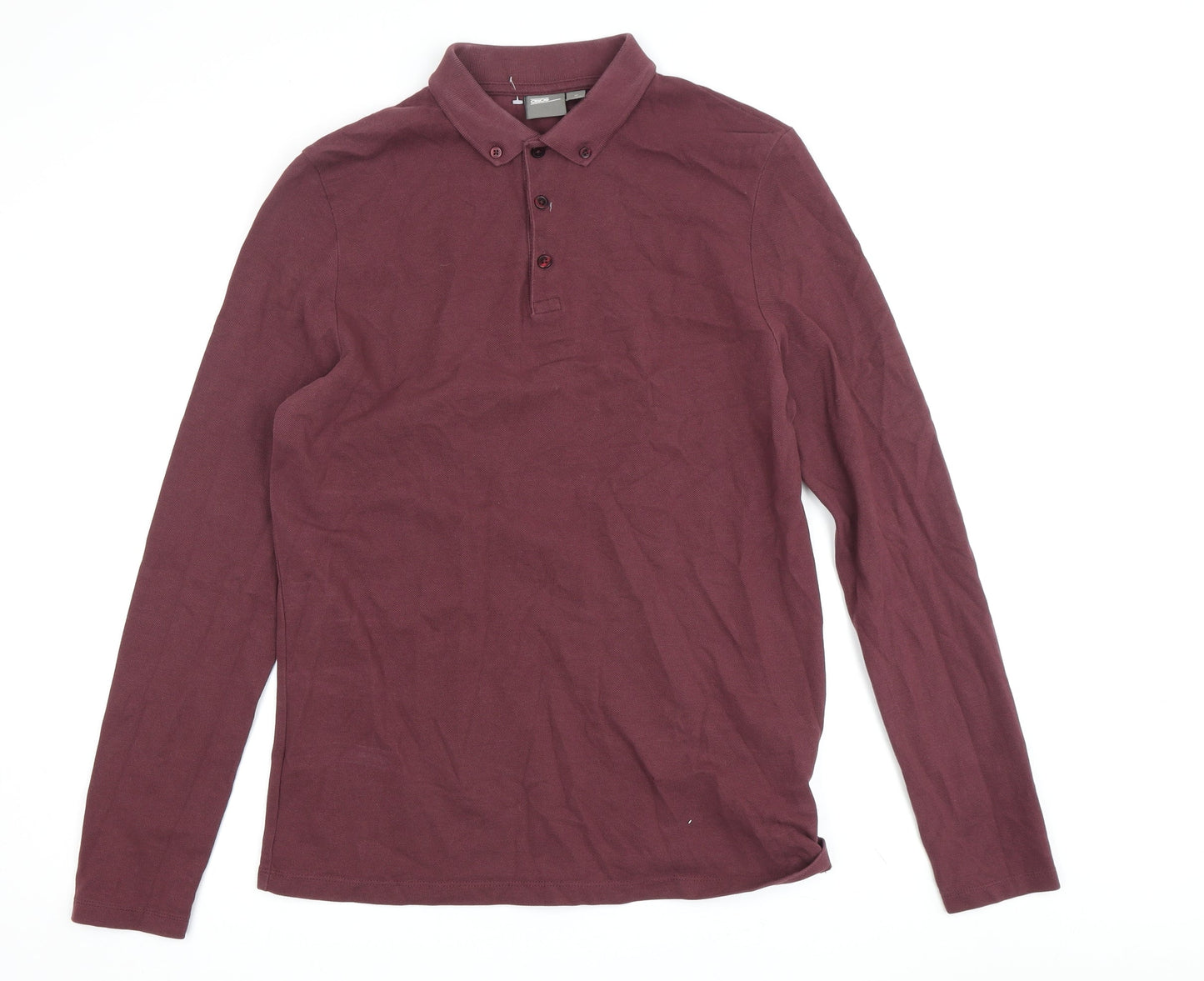 ASOS Men's Red Long Sleeve Polo Shirt M