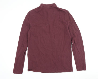 ASOS Men's Red Long Sleeve Polo Shirt M