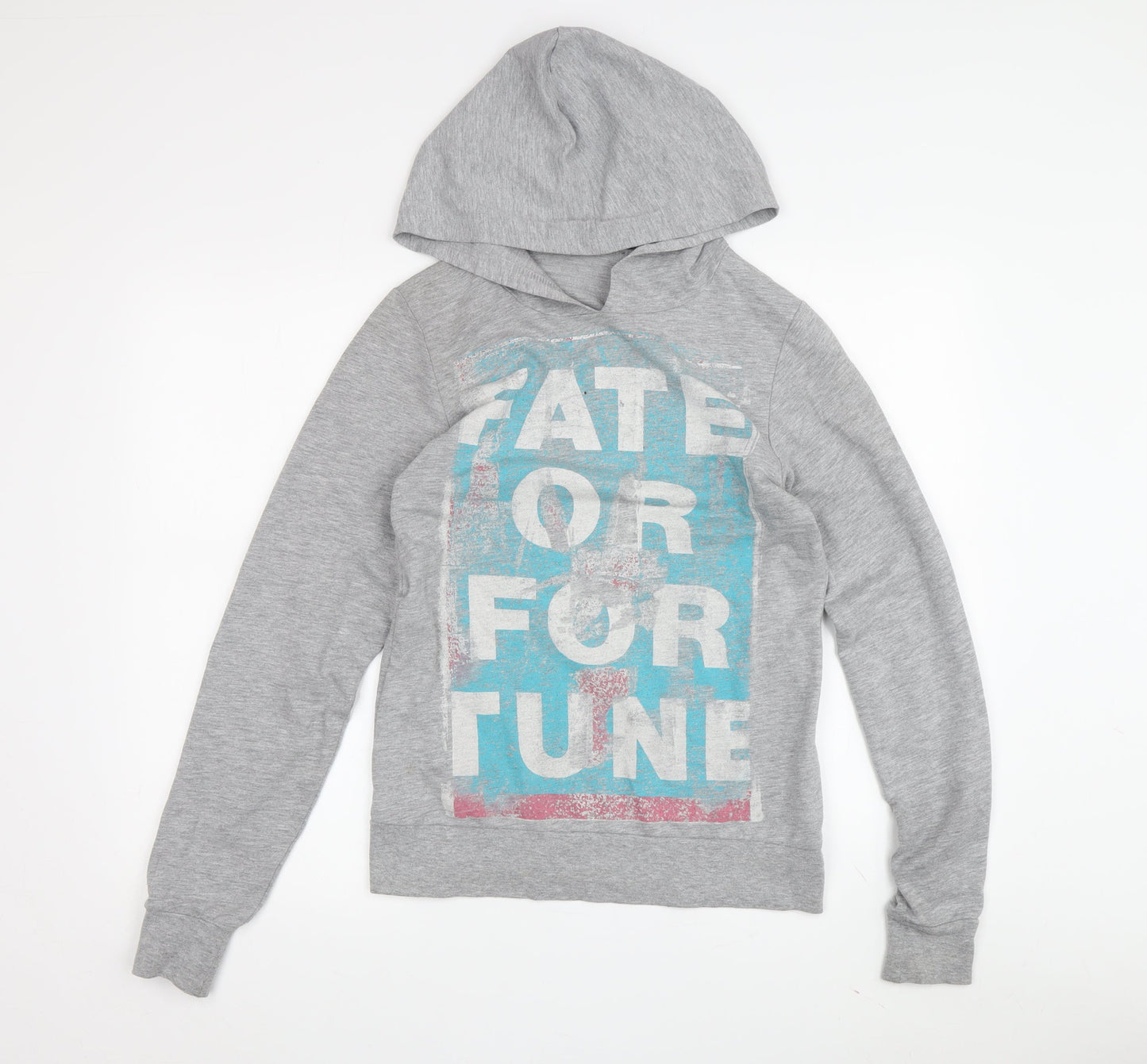 Topshop Women’s Grey Graphic Pullover Hoodie Size 8