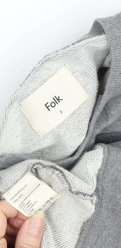 Close-up detail of Folk Grey Striped Pullover Sweatshirt - unisex l