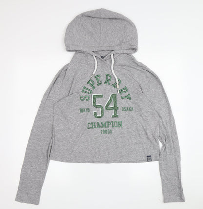 Superdry Women's Grey Pullover Hoodie Size 10