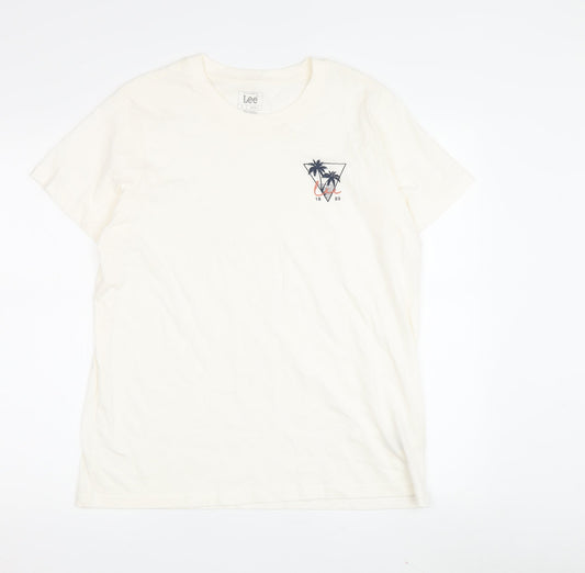 Lee Men’s Ivory California T-Shirt Size L Regular Fit
