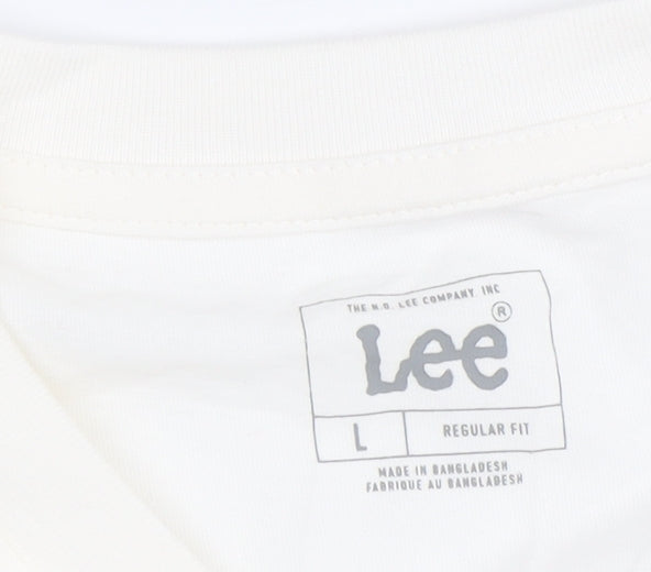 Lee Men’s Ivory California T-Shirt Size L Regular Fit