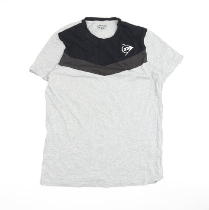 Dunlop Men's Grey Black M Colourblock T-Shirt