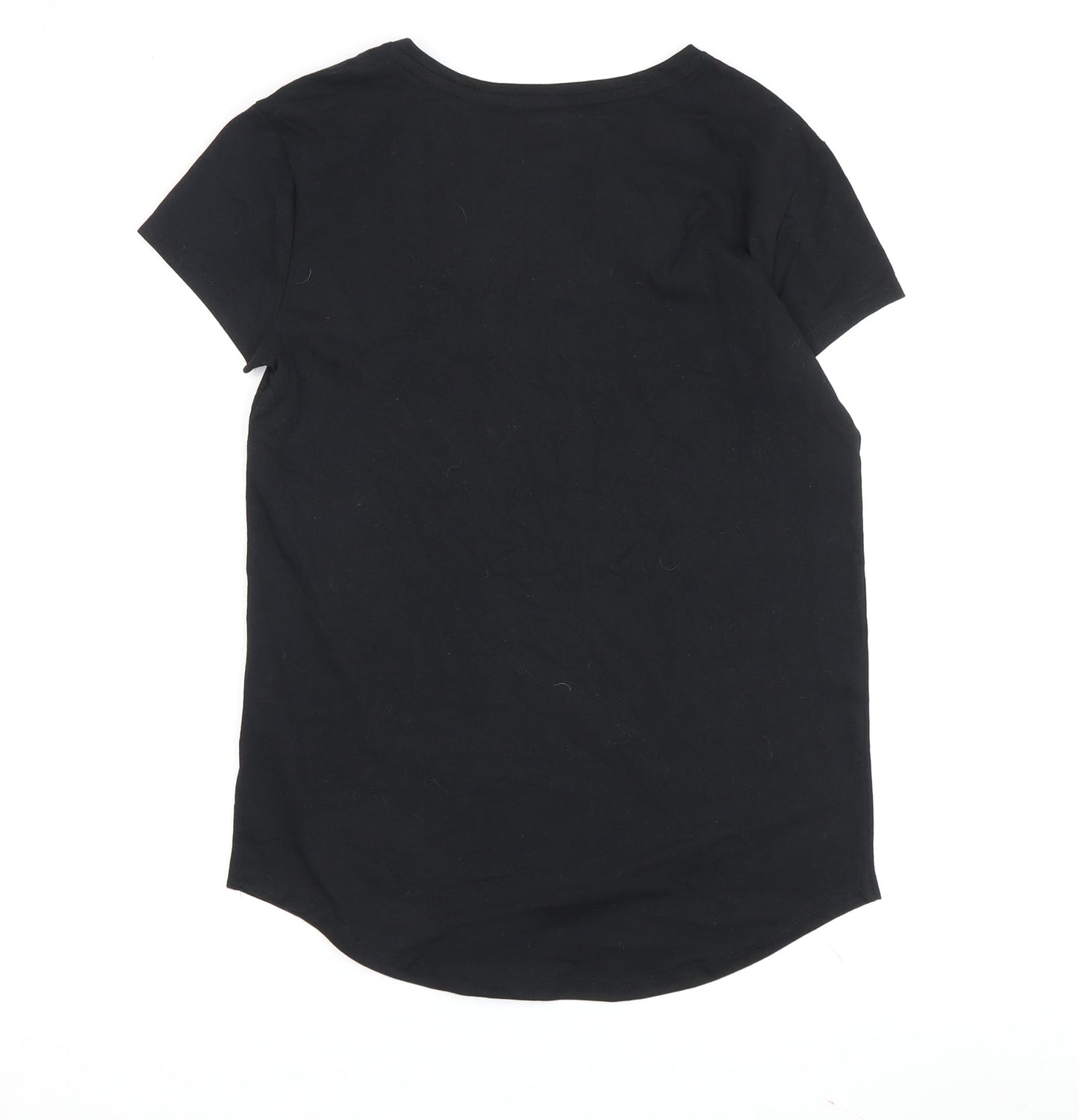 Barbie Girls Black Cotton T-Shirt S Logo Graphic Casual