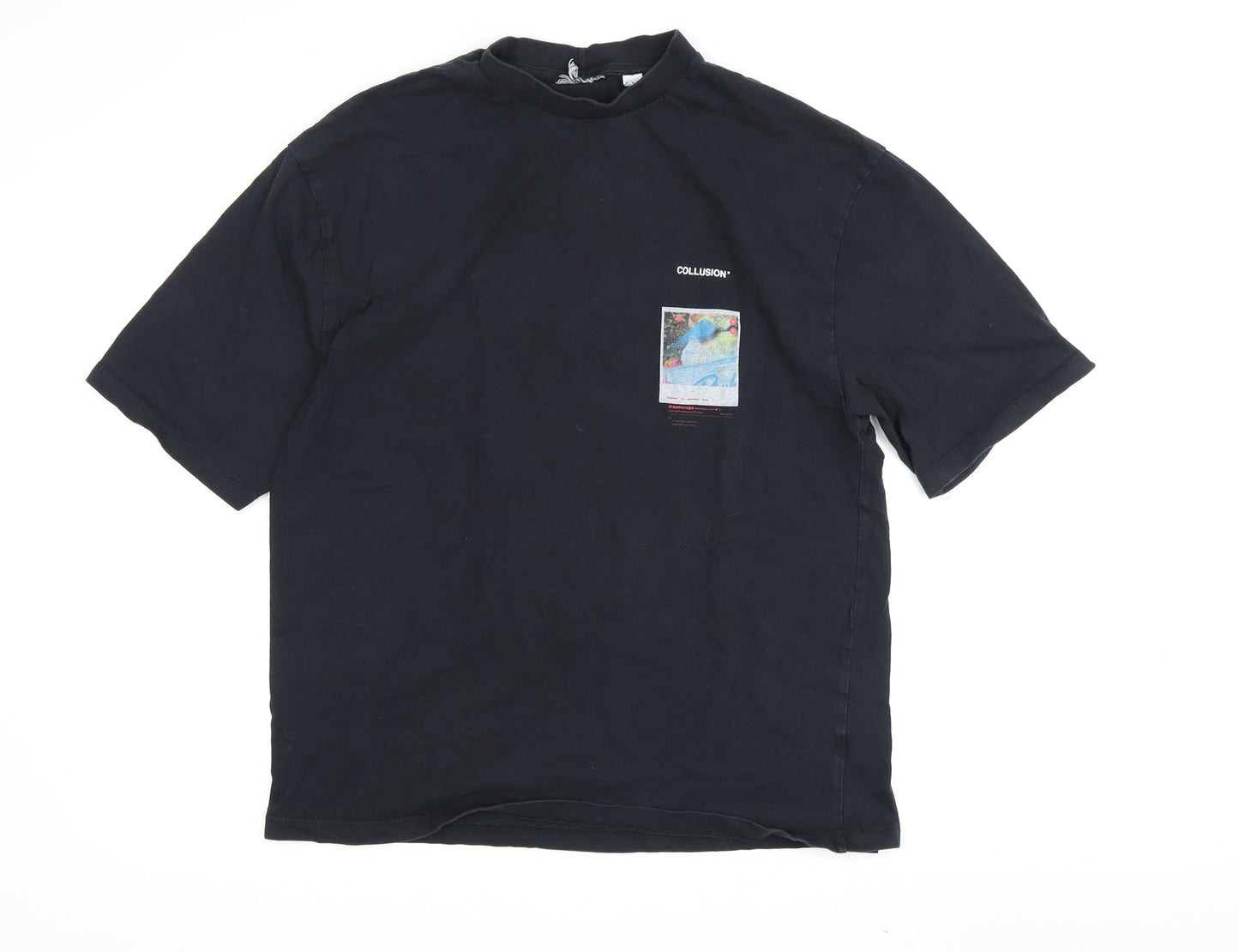 Mens UK Size M COLLUSION Black  T-Shirt