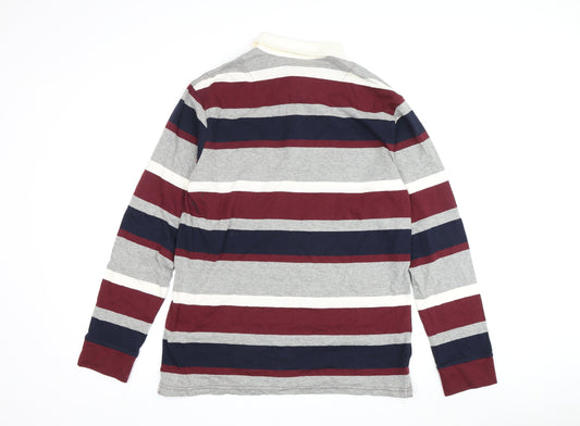 Atlas For Men Striped Multicoloured Polo Size M