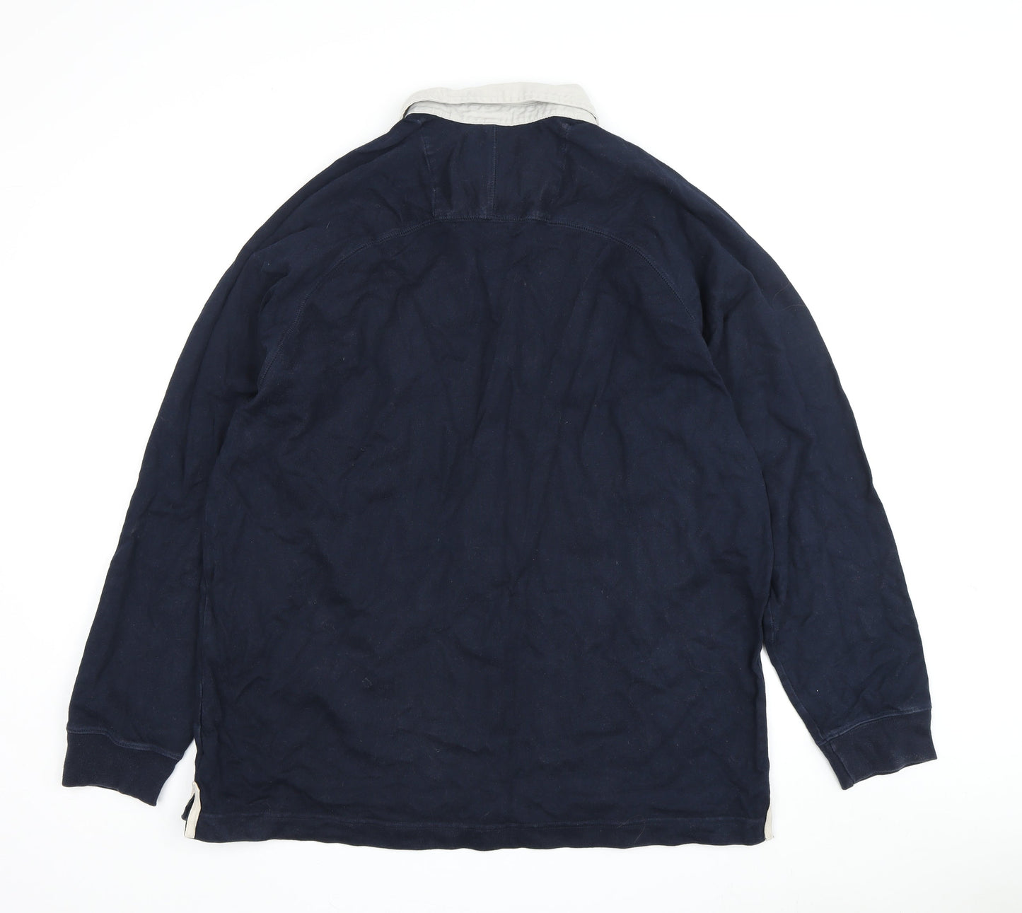 Marks and Spencer Men's Blue Long Sleeve Polo L