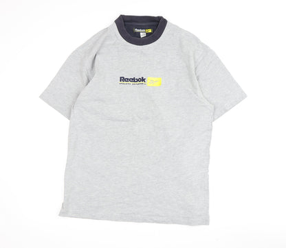 Reebok Men's Grey S T-Shirt with Logo, Casual Style