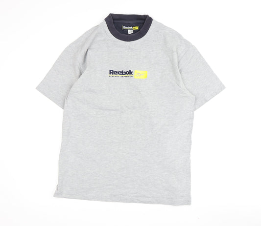 Reebok Men's Grey S T-Shirt with Logo, Casual Style
