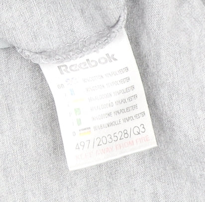 Reebok Men's Grey S T-Shirt with Logo, Casual Style