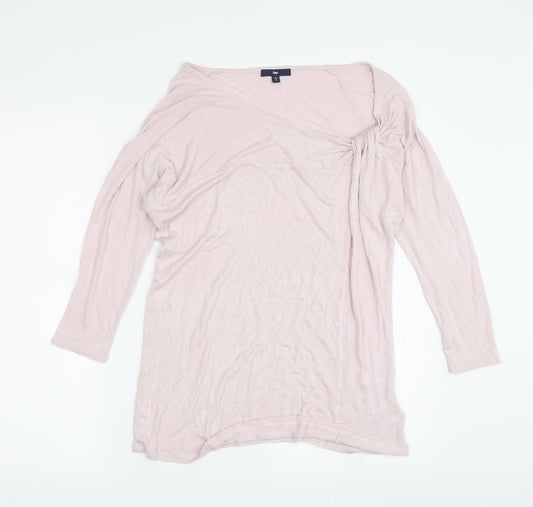 Gap Women's Pink 3/4 Sleeve Basic T-Shirt, Size S