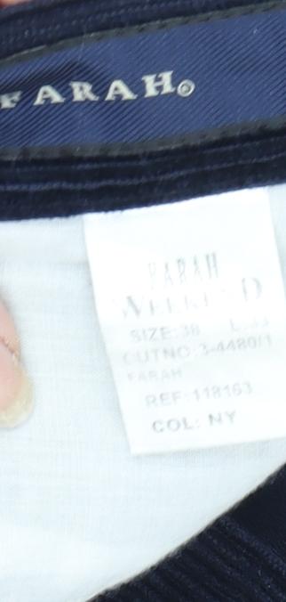 Farah Men's Blue Corduroy Trousers Size 36