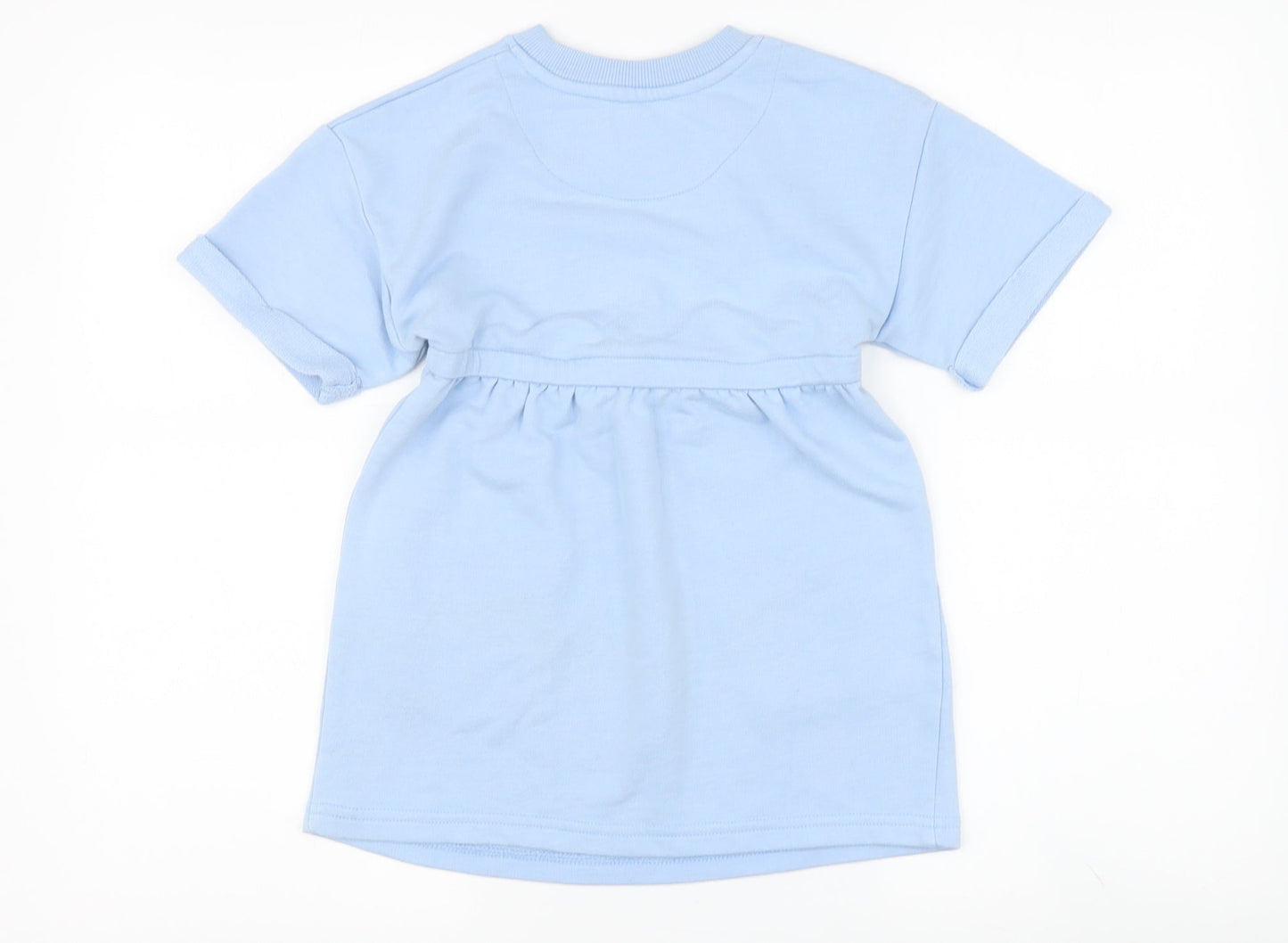 Girls Blue T-Shirt Dress with Bow, Size 3-4 Years