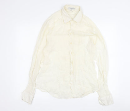 Paul & Joe Women's White Button-Up Shirt, Size L, Cotton