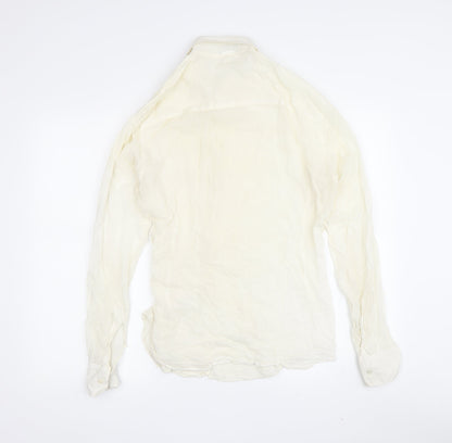 Paul & Joe Women's White Button-Up Shirt, Size L, Cotton