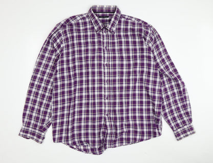 James Pringle Men's Purple Check Shirt XL Casual