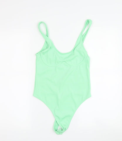 Bershka Women's Green One Piece Swimsuit, Size 10