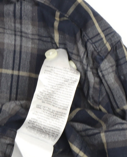Jack & Jones Men's Blue Plaid Long Sleeve Shirt M