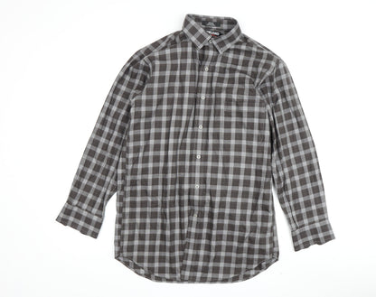 Kirkland Signature Men's Grey Check Shirt Medium