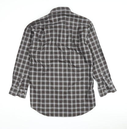 Kirkland Signature Men's Grey Check Shirt Medium