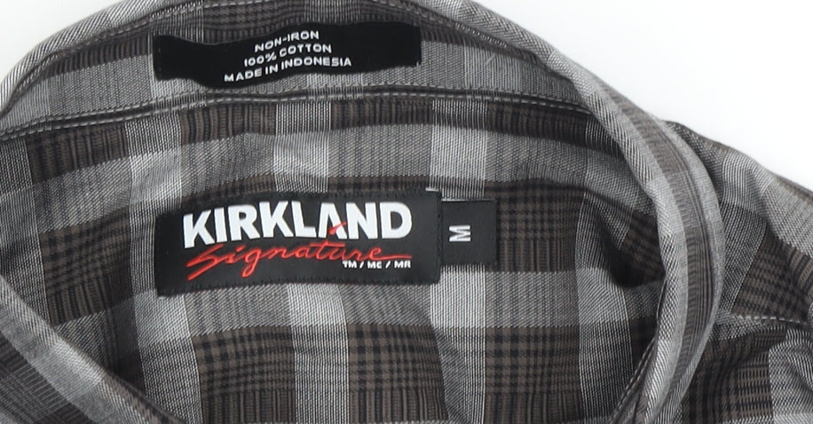 Kirkland Signature Men's Grey Check Shirt Medium