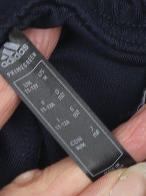 Adidas Boys Blue Track Pants 11-12 Years Regular Fit