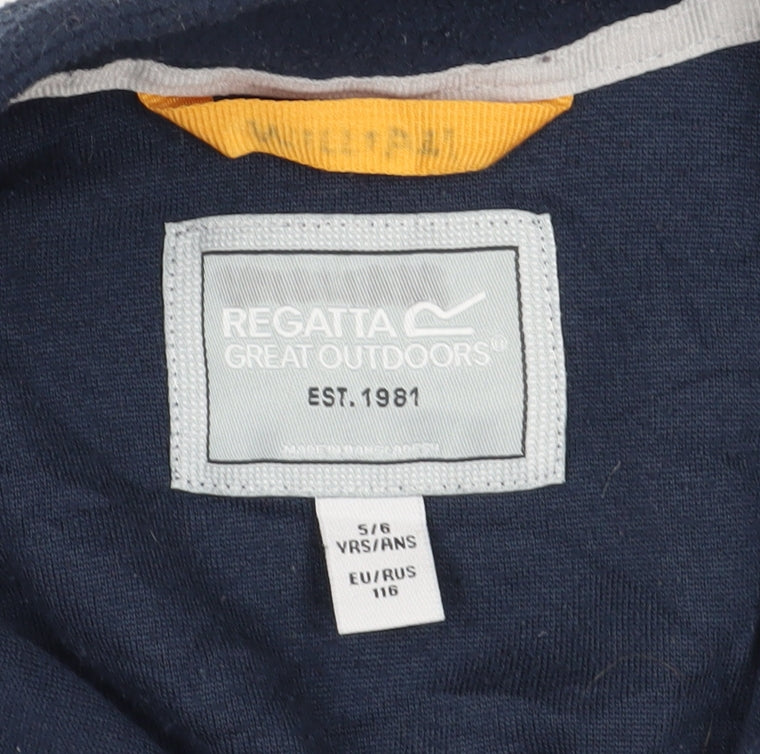 Regatta Boys Blue Fleece Sweatshirt, Size 6, 1/4 Zip Casual
