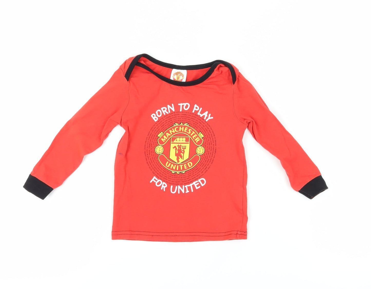 Manchester United Unisex Baby Red T-Shirt 18-24M Logo
