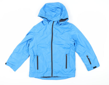 Additional front view of Crane boys’ blue puffer jacket 9-10 years waterproof winter